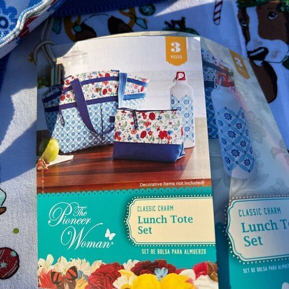 🦋 Rare 🦋 New Pioneer Woman Classic Charm Lunch Tote 3-Piece Set - Picture 7 of 11